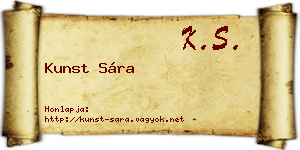 Kunst Sára névjegykártya